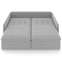 Ver imagem 3 de Sofá Cama Retrátil para Sala de Estar 254cm Una K01 Veludo Cinza Claro - Lyam Decor