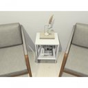 Ver imagem 2 de Mesa de Cabeceira Apoio 1 Gaveta Mdf Moderno Branco Progetatti Movelaria
