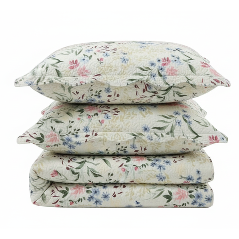 Cobre Leito Solteiro Evolution Dupla Face Floral Primavera Azul