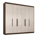 Ver imagem 1 de Guarda Roupa Valencia Casal 6 Portas - Quarta Divisão - Chocolate/off White