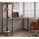 Ver imagem 2 de Mesa para Computador Estilo Industrial com Estante Fabone