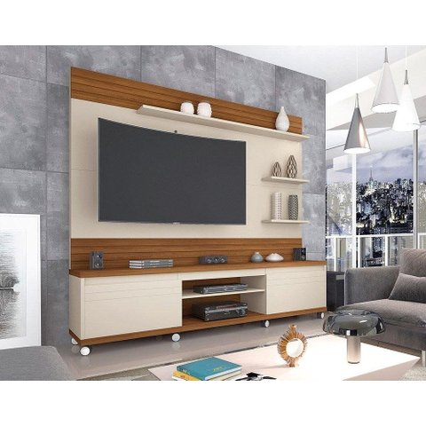 Home Cedro com Prateleiras Off White/Freijó - Giga