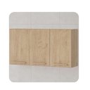 Ver imagem 3 de Armário Aéreo Clarice 118cm 3 Portas Correr MDF MDP Amêndoa Milani Movelaria