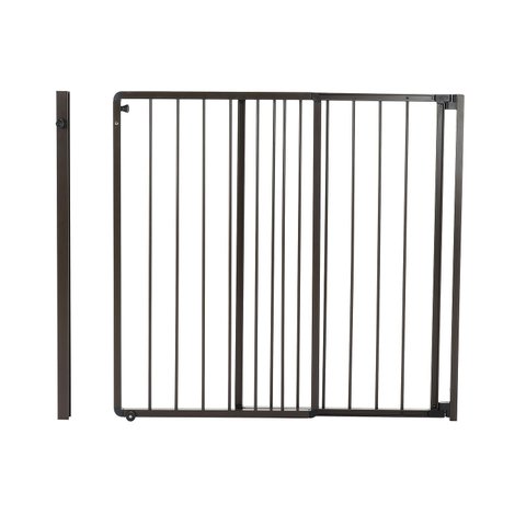 Portão de Segurança Crianças e Pet Altura 80cm X Largura 105 a 200cm Alumínio Marrom