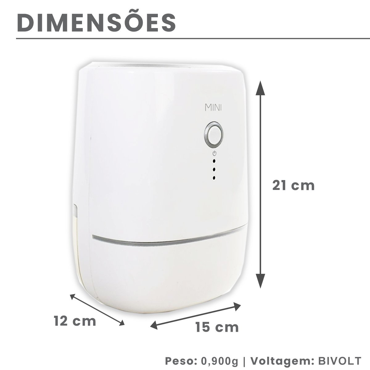 Desumidificador de Ar Antimofo | Desidrat Mini - Bivolt - 7