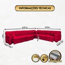 Ver imagem 7 de Sofá Magno 3.97x3.97m de Canto, Retrátil e Reclinável - Vermelho