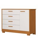Ver imagem 5 de Quarto de Bebê Guarda Roupa Zaki + Cômoda Infantil 1 Porta e 4 Gavetas Branco Savana