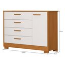 Ver imagem 7 de Quarto de Bebê Guarda Roupa Zaki + Cômoda Infantil 1 Porta e 4 Gavetas Branco Savana