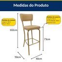 Ver imagem 2 de Banqueta Olívia - Alta para Bar e Cozinha Dourado Fosco com Assento Confortável Cor Bege Encosto Est