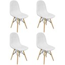Ver imagem 1 de Kit 4 Cadeiras Charles Eames Botonê Eiffel Estofada - Branca