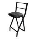 Ver imagem 5 de Kit 2 Banquetas Gourmet Alta Metal Estilo Industrial Assento Corino Preto