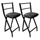 Ver imagem 1 de Kit 2 Banquetas Gourmet Alta Metal Estilo Industrial Assento Corino Preto