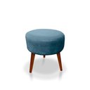 Ver imagem 1 de Puff Redondo Decorativo Panqueta de Apoiar Os Pés Suede Azul Turquesa