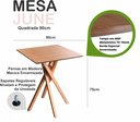Ver imagem 3 de Mesa Quadrada de Madeira 90cm June na Cor Freijó