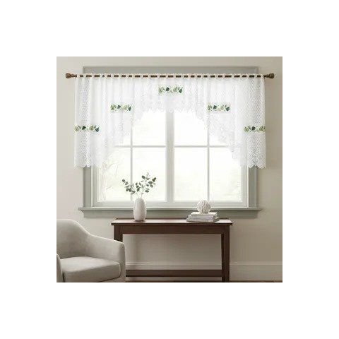 Cortina Bando Renda Cascata Siena Cozinha Estampa 3,15x0,95:Costela de Adão
