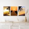 Kit 3 Quadros Decorativos Alpinismo Escalada 33x24cm:madeira Branca - 1