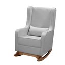 Ver imagem 3 de Poltrona Amamentação Balanço Cadeira Descanso Aquila Retrô Puff Linho Cinza