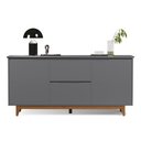 Ver imagem 2 de Aparador Buffet Sala Flow 2 Portas 2 Gavetas com Pés de Madeira - Rede Móveis