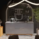 Ver imagem 4 de Aparador Buffet Sala Flow 2 Portas 2 Gavetas com Pés de Madeira - Rede Móveis
