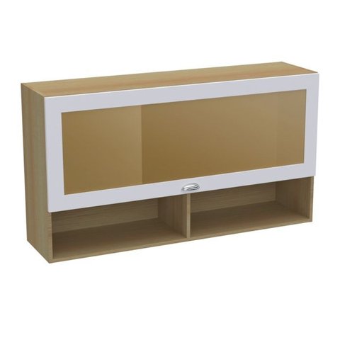 Armario Aereo Basculante 1 Porta Vidro 120 Cm Cd682 Branco Dtall