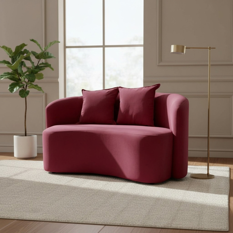 Sofá Decorativo Montreal 180cm Orgânico Suede Marsala
