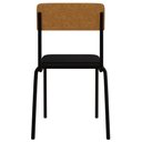 Ver imagem 7 de Kit 08 Cadeiras Estofada para Sala de Jantar Sense Preto C01 Linho Preto Courino Caramelo - Lyam