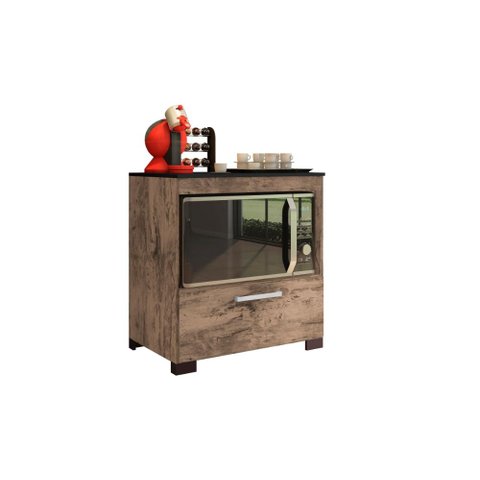 Balcão para Cooktop e Forno Elétrico 4 Bocas 1 Porta Albânia - Castanho