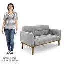 Ver imagem 6 de Sofá Namoradeira e 2 Poltronas Base Madeira Castanho Ana Suede Cinza - Ibiza