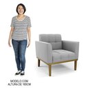 Ver imagem 7 de Sofá Namoradeira e 2 Poltronas Base Madeira Castanho Ana Suede Cinza - Ibiza
