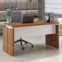 Ver imagem 2 de Mesa para Escritório Home Office 145cm Unik A02 Freijó Branco - Lyam Decor