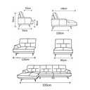 Ver imagem 3 de Sofá Evans 2 Lugares + Chaise Couro Pérola 335cm - 69879