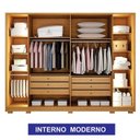 Ver imagem 5 de Guarda Roupa Casal Prime 6 Portas com Led com Cômoda San Marino 8 Gavetas Cinamomo Off White – Leife