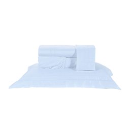 Roupa de Cama Casal Padrão Branco 400 Fios Egípcio 100% Algodão 4 Peças - 1