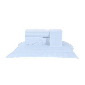 Roupa de Cama Casal Padrão Branco 400 Fios Egípcio 100% Algodão 4 Peças