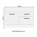 Ver imagem 7 de Balcão Gabinete de Pia 120 X 60 Cm 1 Porta 2 Gavetas Branc