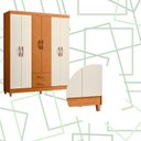 Ver imagem 5 de Guarda Roupa Mobi 6 Portas 2 Portas Cinamomo com Off White - Albatroz