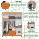 Ver imagem 4 de Guarda Roupa Mobi 6 Portas 2 Portas Cinamomo com Off White - Albatroz