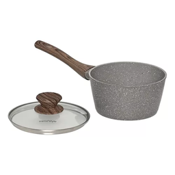 Panela Aluminio Cerâmica Indução Antiaderente 16cm Mimo Style Linha Grafito Cook 1,3 Litros - 2