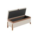 Ver imagem 1 de Recamier Baú Atenas 155 Cm Mdf Revestimento Tecido Linho - Bege
