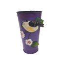 Ver imagem 1 de Vaso Metal Enfeite Jardim Quintal Varanda Passaro Flor Roxo (sybo-g6)