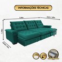 Ver imagem 5 de Sofá Coliseu 3.40m Retrátil e Reclinável Super Pillow - Verde