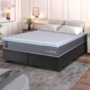 Ver imagem 1 de Conjunto Box Baú Preto Argel Cinza Espuma D33 Queen 158x198x74 - King House