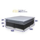 Ver imagem 3 de Conjunto Box Baú Preto Argel Cinza Espuma D33 Queen 158x198x74 - King House