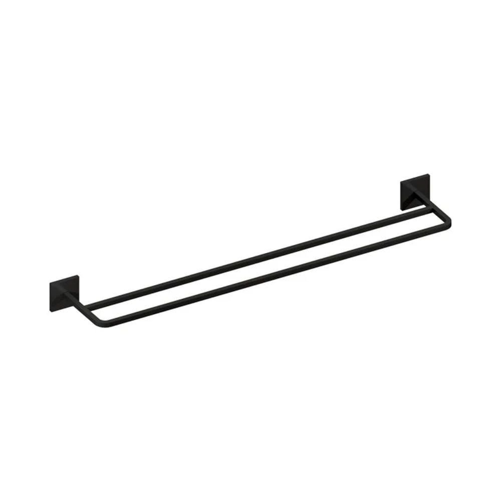 Toalheiro Duplo Quada Preto Fosco 60cm - Crismoe - 1