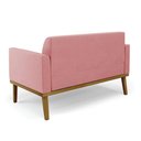Ver imagem 4 de Sofá Namoradeira Base de Madeira Fixa Castanho Marisa Suede D03 - D'Rossi Rose