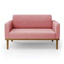 Ver imagem 3 de Sofá Namoradeira Base de Madeira Fixa Castanho Marisa Suede D03 - D'Rossi Rose