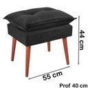 Ver imagem 6 de Puff Puf Opall Pes Palito 55X40Cm Suede Preto Mpassos Preto