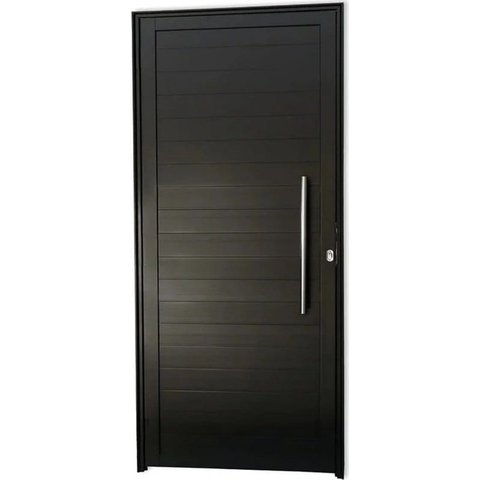 Porta de Aluminio Pivotante Lambril com Puxador Linha Premium:2,10 X 0,90/esquerda/preto