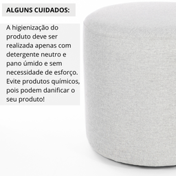 Puff Perse Decorativo Tecido Linho Banqueta Puffe Redondo - 5