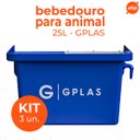 Ver imagem 2 de Kit 3 Bebedouro para Animal 25l Azul Gplas